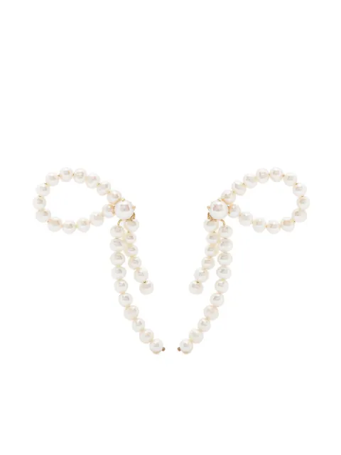 BEATRIZ PALACIOS half bow earrings Gold P07SWAN