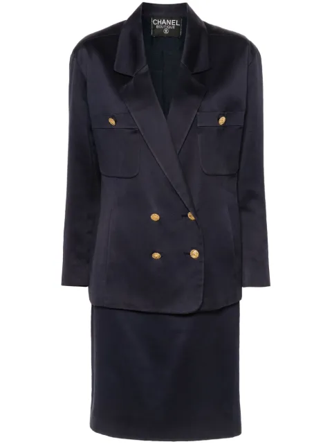 CHANEL Pre-Owned 1990s double-breasted suit Blue CHA900LB