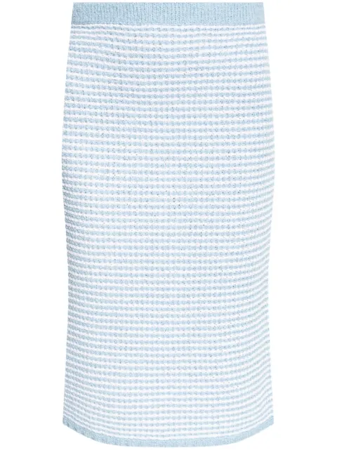 Tory Burch cotton-blend striped skirt Blue 161867