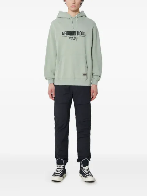 Neighborhood logo-print hoodie Green 241FPNHCSM04