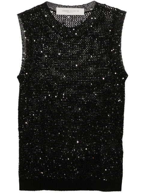 Golden Goose sequin-embellished knitted top Black GWP01922P001691