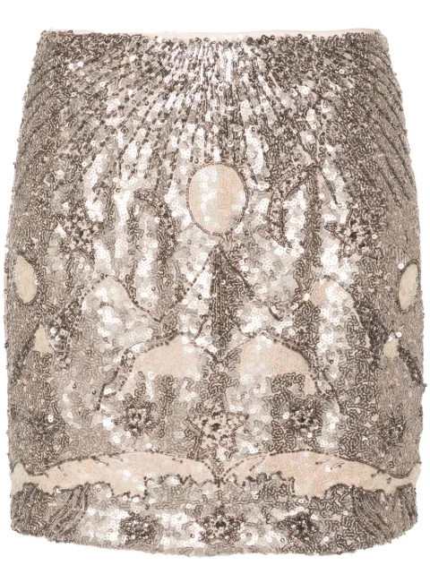 AllSaints Jamilia sequin-embellished mini shirt Neutrals JAMILIAWS042Z