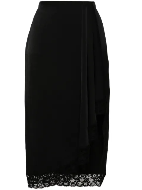Blumarine asymmetric lace-detail skirt Black A422G186A
