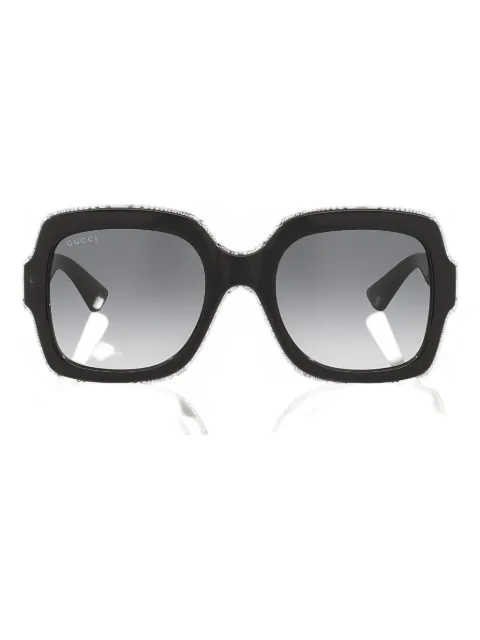 Gucci Eyewear GG-logo geometric-frame sunglasses Black GC0020571330L1