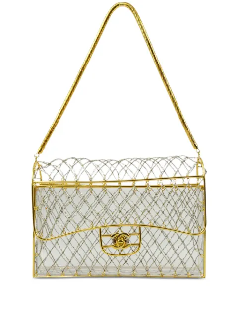 CHANEL Pre-Owned 1990-2000 medium CC transparent shoulder bag Gold 172598