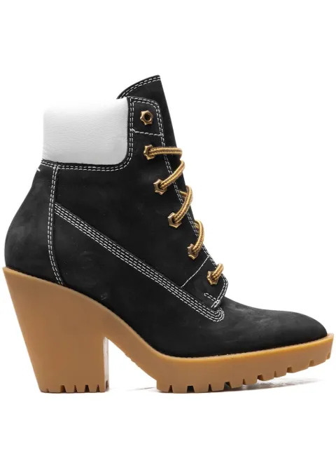 Maison Margiela 100mm lace-up suede boots Black S39WU0062SY0183965