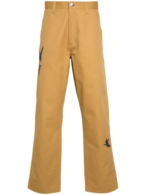 Carhartt WIP Ducks-embroidered straight-leg trousers Yellow I033700