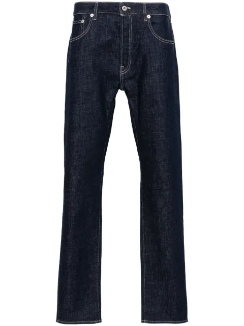 Kenzo logo-patch tapered jeans Blue FE65DP1016S1