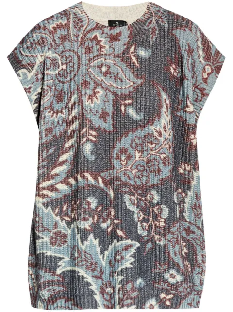 ETRO paisley-print wool top Grey WRKE0167AL245