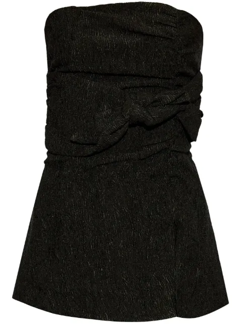 GANNI knot-detailing strapless top Black F9397