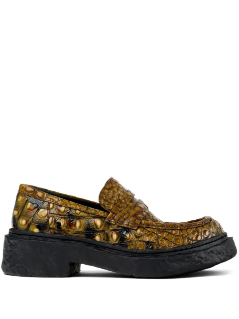 CamperLab Vamonos croc-effect leather loafers Brown A500023002