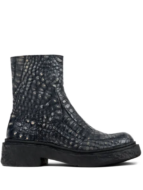 CamperLab Vámonos crocodile-effect ankle boots Grey A700012007