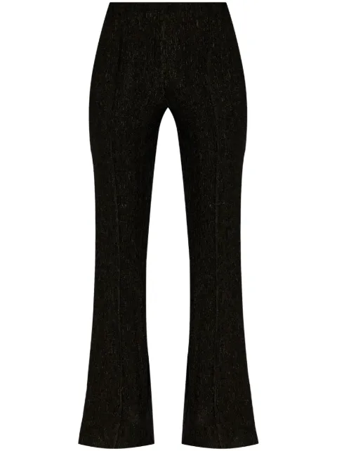 GANNI high-rise flared-leg trousers Black F9396