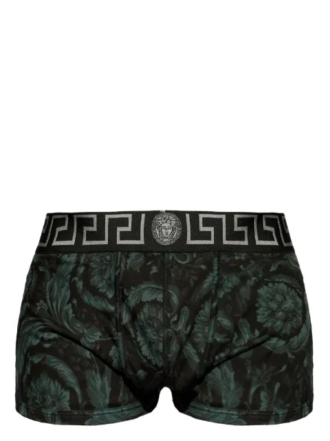 Versace printed jacquard cotton-jersey trunks Black 10009571A11188