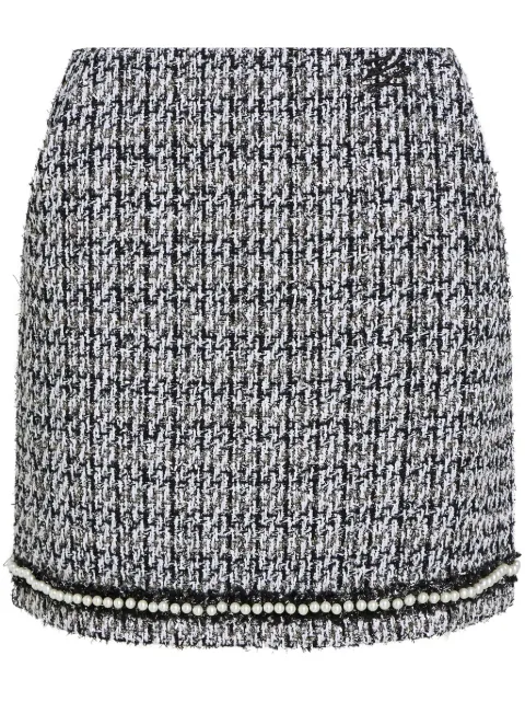 Karl Lagerfeld pearl-embellished bouclé mini skirt Black 246W1200800