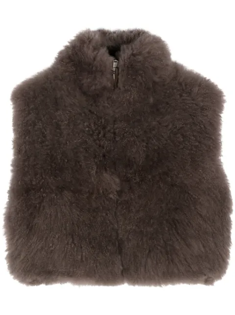 Liska fur-design cashmere gilet Brown YTXQC053