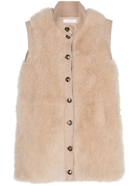 Liska sleeveless cashmere coat Neutrals YTXQC024