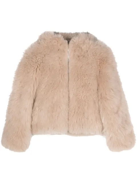 Liska fur-design cashmere hooded jacket Neutrals YTXQC062
