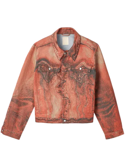 CamperLab abstract-pattern denim jacket Orange AU00005007