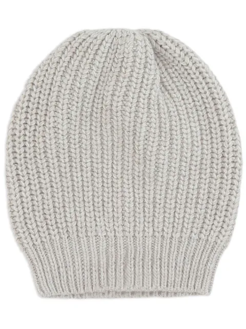 Brunello Cucinelli ribbed-knit cashmere beanie Neutrals M32373999C9610