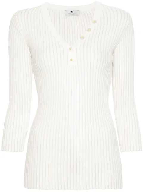 Elisabetta Franchi ribbed-knit jumper White MK03T46E2