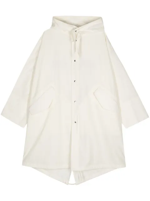 Jil Sander logo-print hooded coat White J04AH0002J45026