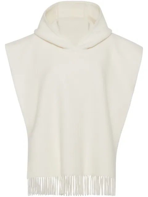 Brunello Cucinelli fringed cape White MSCDAGP44CPANA