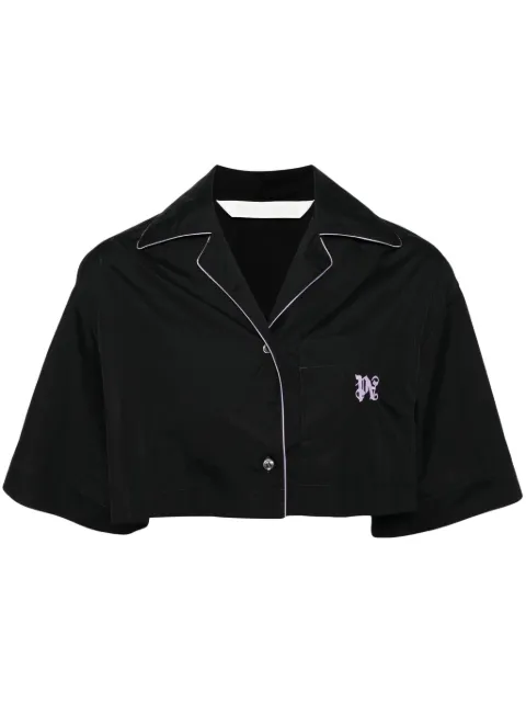 Palm Angels cropped shirt Black PWGG003F24FAB0031036