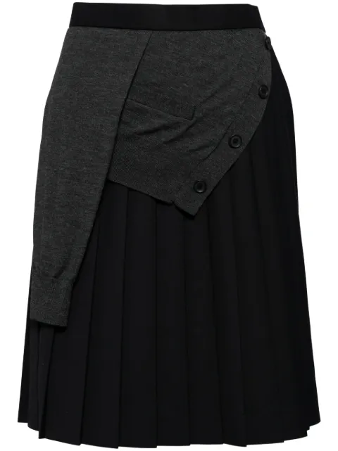 Kolor asymmetric layered midi skirt Blue 24WCLS01118
