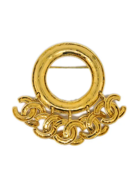 CHANEL Pre-Owned 1994 CC hoop brooch Gold B94P