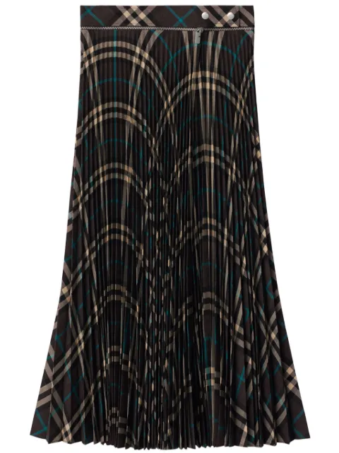 Burberry checked wool skirt Brown 8093010