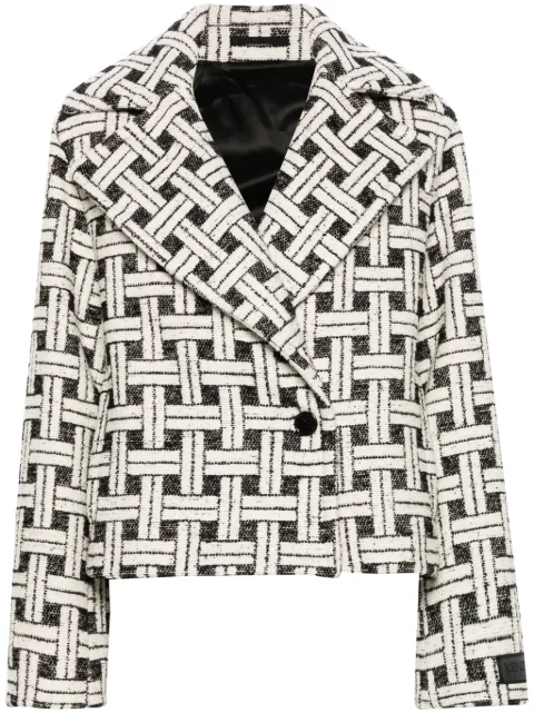 Kenzo check-pattern double-breasted jacket Black FE62BL1909JN