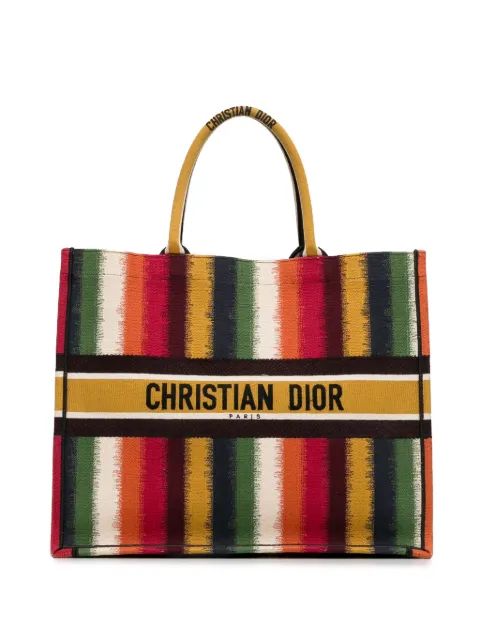 Christian Dior Pre-Owned 2020 Large Striped Book tote bag Yellow V9F2UXUI3QUHGNVF