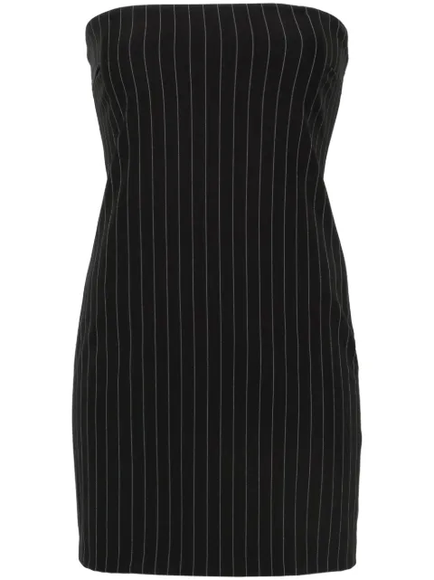 Patrizia Pepe wide-neck pinstriped minidress Black 8A1342A457