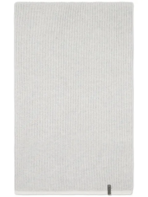 Brunello Cucinelli English rib cashmere scarf Grey M12504989CI807