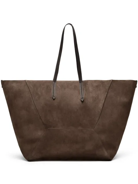 Brunello Cucinelli large BC Duo suede tote bag Brown MBDLD2572C8769