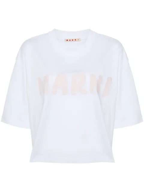 Marni cropped organic cotton T-shirt White THJE0333P0USCS11