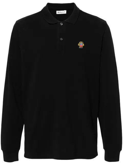 Bally logo-embroidered organic cotton polo shirt Black MJE075CO228