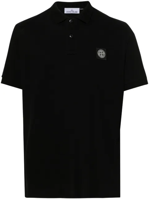 Stone Island logo-patch polo shirt Black L2S152200008S0017