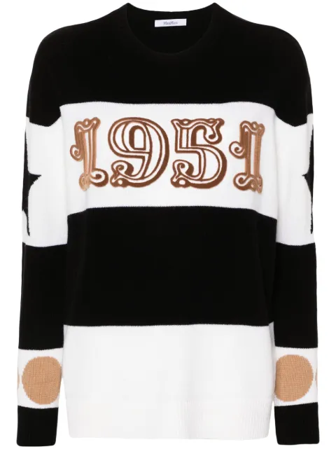 Max Mara flocked-motif knitted jumper Black 2421366121600