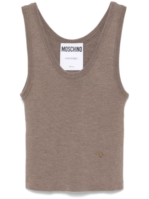 Moschino logo-lettering tank top Neutrals A08825401