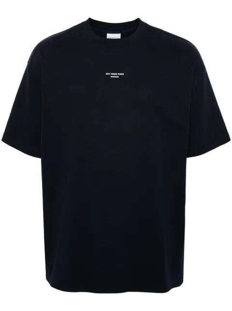 Drôle De Monsieur logo-print cotton T-shirt Blue PERMTS202CO002