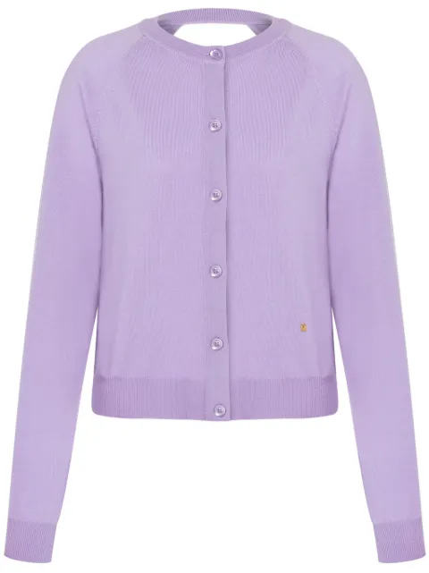Moschino cut-out virgin wool cardigan Purple A09205401