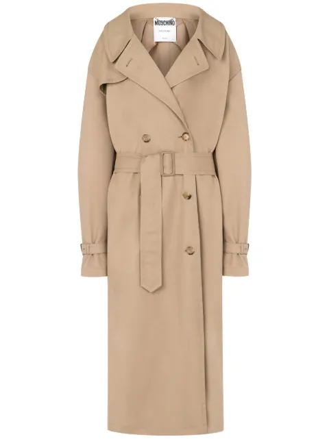 Moschino notched-lapel trench coat Neutrals J06085419
