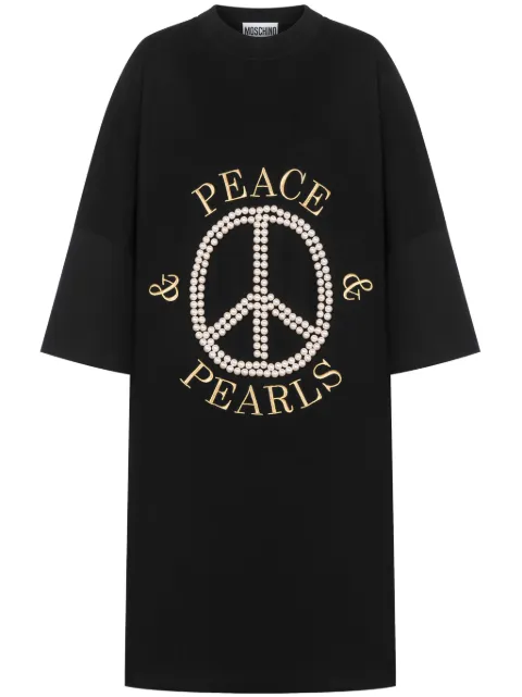 Moschino logo-print cotton dress Black A04305442