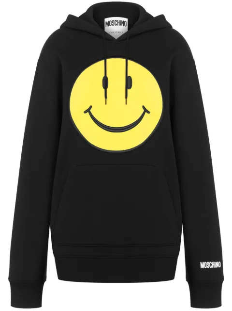 Moschino Smiley cotton hoodie Black A17075428