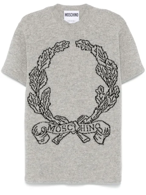 Moschino logo-intarsia knitted top Grey A09175402