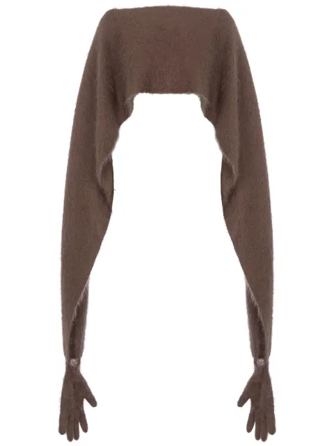 Moschino glove-detail scarf Brown A33805403