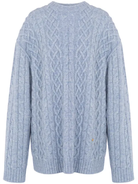 Moschino cable knit virgin wool jumper Blue J09035402