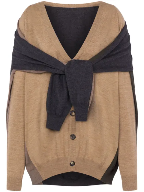 Moschino layered cardigan Neutrals J09065401